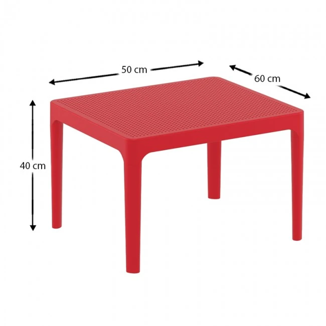 ΣΚΑΙ ΤΡΑΠΕΖΙ 50Χ60Χ40εκ. RED ΠΟΛ/ΝΙΟΥ - 20.0256