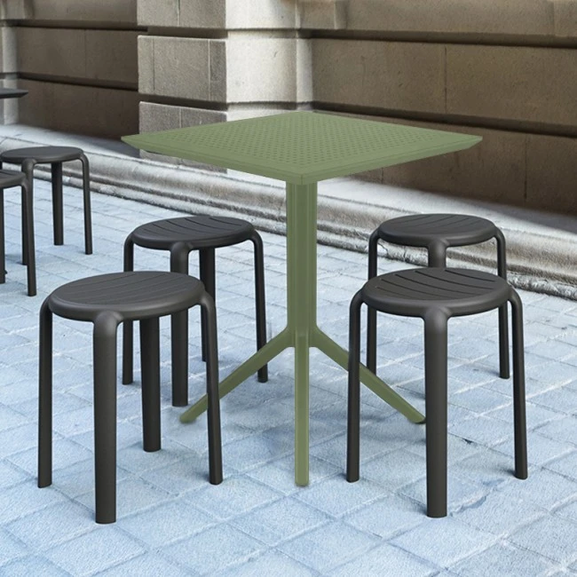 ΣΚΑΙ ΤΡΑΠΕΖΙ ΠΤΥΣ/ΝΟ 60Χ60X74εκ. OLIVE GREEN ΠΟΛ/ΝΙΟΥ - 20.0291