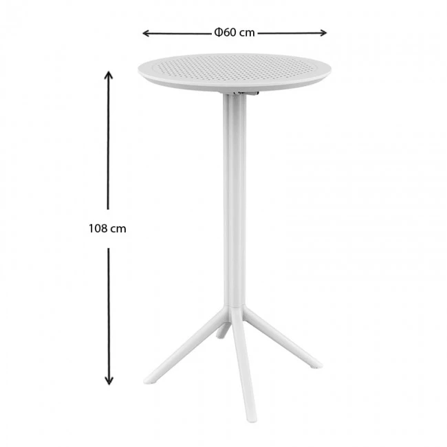 SKY WHITE BAR Φ60Χ108εκ.ΠΤΥΣ/ΝΟ ΤΡΑΠ. ΠΟΛ/ΝΙΟΥ