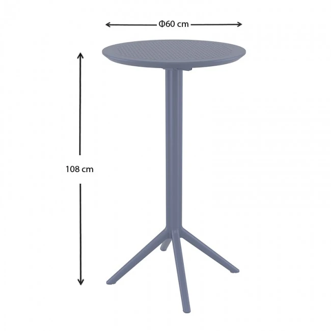 SKY DARK GREY BAR Φ60Χ108εκ.ΠΤΥΣ/ΝΟ ΤΡΑΠ. ΠΟΛ/ΝΙΟΥ