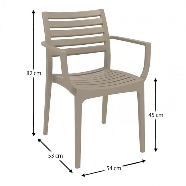 Πολυθρόνα πολυπροπυλενίου σε dove grey χρώμα 58x58x82 εκ. ARTEMIS SIESTA