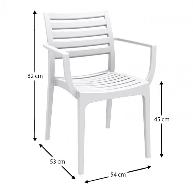 Πολυθρόνα πολυπροπυλενίου σε λευκό χρώμα 58x58x82 εκ. ARTEMIS SIESTA
