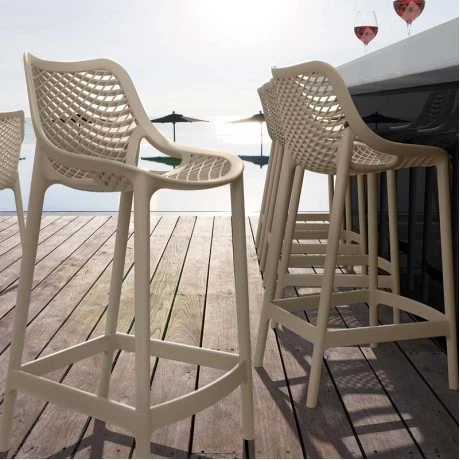 Σκαμπώ μπαρ πολυπροπυλενίου σε dove grey χρώμα 44x51x95 εκ. AIR BAR 65 SIESTA