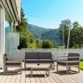 MYKONOS SET 2ΘΕΣ.TAUPE/ΜΑΞ. DARK GREY(2ΘΕΣ.+2ΠΟΛ.+ΤΡΑΠ 65εκ.)