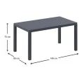 ΑΡΕΣ ΤΡΑΠΕΖΙ 140Χ80Χ75εκ. DARK GREY ΠΟΛ/ΝΙΟΥ - 20.0530