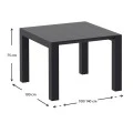 ΒΕΓΚΑΣ BLACK 100X100/140εκ. ΕΠΕΚΤ.ΤΡΑΠΕΖΙ ΠΟΛ/ΝΙΟΥ - 20.0572