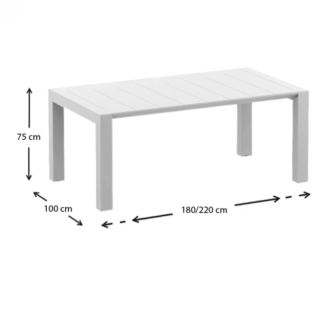 ΒΕΓΚΑΣ WHITE 100X180/220εκ. ΕΠΕΚΤ.ΤΡΑΠΕΖΙ ΠΟΛ/ΝΙΟΥ - 20.0575