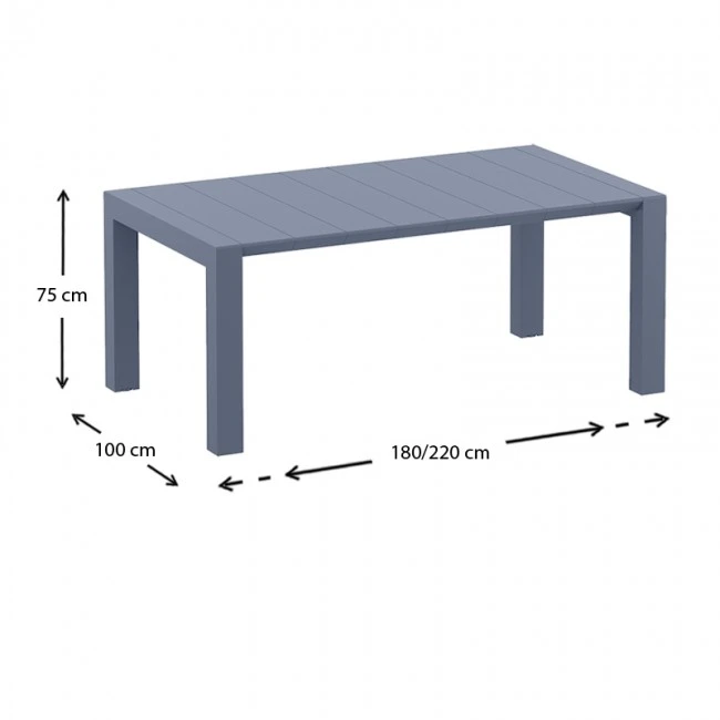 ΒΕΓΚΑΣ DARK GREY 100X180/220εκ. ΕΠΕΚΤ.ΤΡΑΠΕΖΙ ΠΟΛ/ΝΙΟΥ - 20.0577