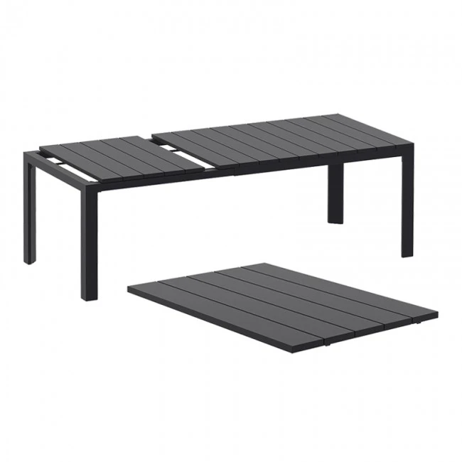 ATLANTIC BLACK 100X140/210Χ76εκ. ΕΠΕΚΤ.ΤΡΑΠΕΖΙ ΠΟΛ/ΝΙΟΥ