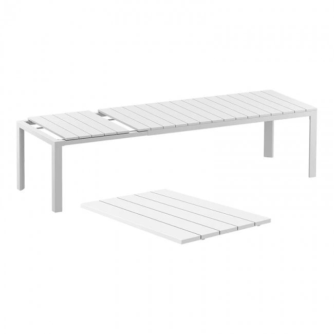 ATLANTIC WHITE 100X210/280Χ76εκ. ΕΠΕΚΤ.ΤΡΑΠΕΖΙ ΠΟΛ/ΝΙΟΥ