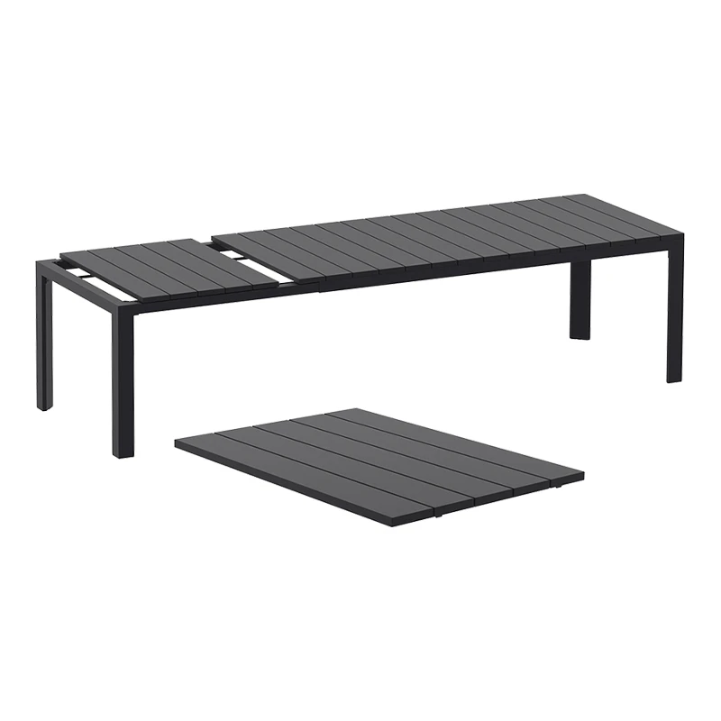 ATLANTIC BLACK 100X210/280Χ76εκ. ΕΠΕΚΤ.ΤΡΑΠΕΖΙ ΠΟΛ/ΝΙΟΥ