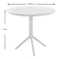 SKY WHITE Φ105X74εκ. ΤΡΑΠΕΖΙ ΠΟΛ/ΝΙΟΥ