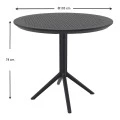 SKY BLACK Φ105X74εκ. ΤΡΑΠΕΖΙ ΠΟΛ/ΝΙΟΥ