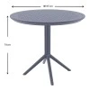 SKY DARK GREY Φ105X74εκ. ΤΡΑΠΕΖΙ ΠΟΛ/ΝΙΟΥ