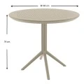 SKY TAUPE Φ105X74εκ. ΤΡΑΠΕΖΙ ΠΟΛ/ΝΙΟΥ