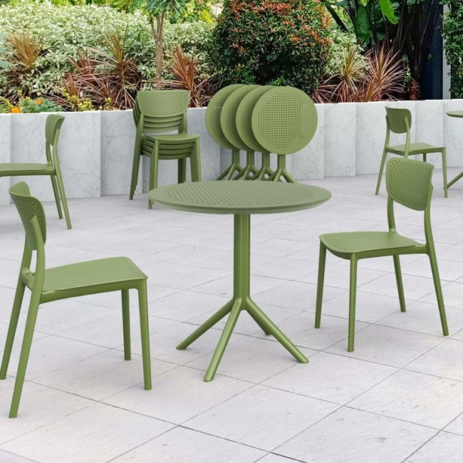 SKY OLIVE GREEN Φ105X74εκ. ΤΡΑΠΕΖΙ ΠΟΛ/ΝΙΟΥ