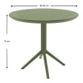SKY OLIVE GREEN Φ105X74εκ. ΤΡΑΠΕΖΙ ΠΟΛ/ΝΙΟΥ