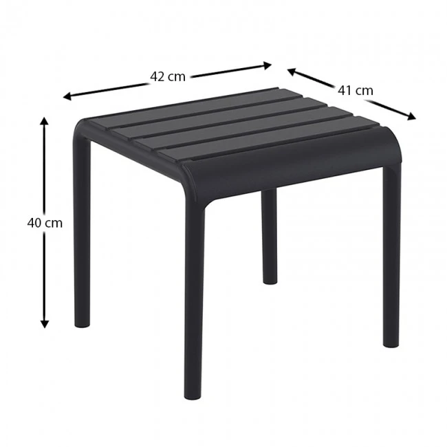 PARIS BLACK ΤΡΑΠΕΖΙ 42X41X40εκ. ΠΟΛ/ΝΙΟΥ