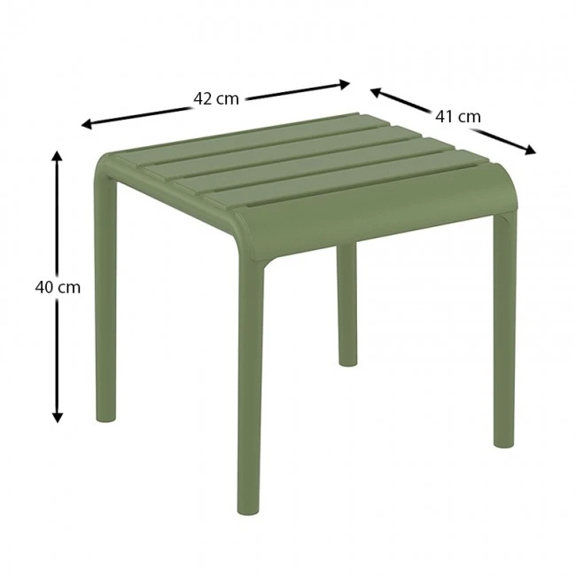 PARIS OLIVE GREEN ΤΡΑΠΕΖΙ 42X41X40εκ. ΠΟΛ/ΝΙΟΥ