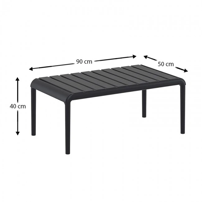 PARIS BLACK ΤΡΑΠΕΖΙ 90X50X40εκ. ΠΟΛ/ΝΙΟΥ