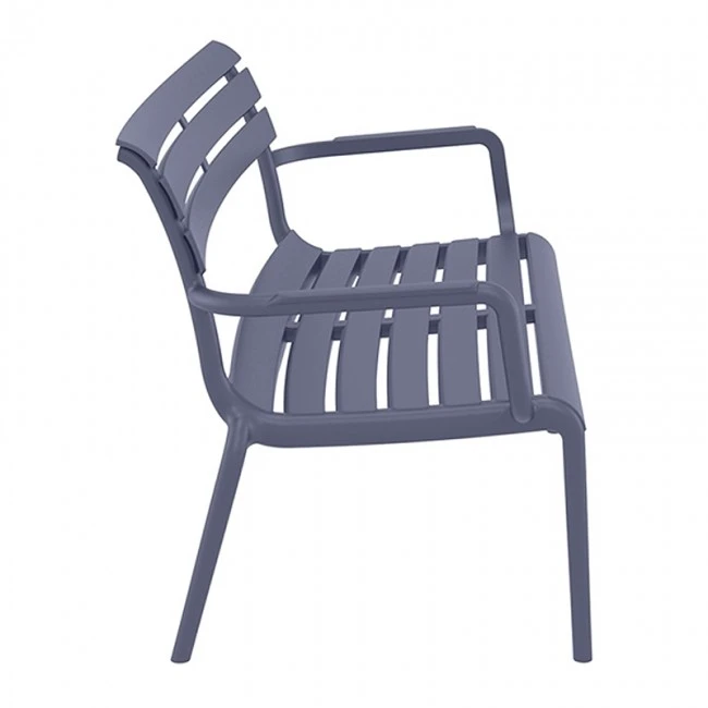 PARIS ΚΑΝΑΠΕΣ DARK GREY 116X70X75εκ. ΠΟΛ/ΝΙΟΥ