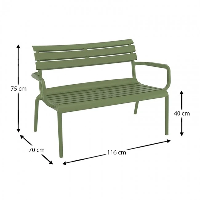 PARIS ΚΑΝΑΠΕΣ OLIVE GREEN 116X70X75εκ. ΠΟΛ/ΝΙΟΥ