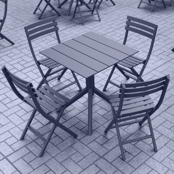 PARIS DARK GREY 70X70X74εκ. ΤΡΑΠΕΖΙ ΠΟΛ/ΝΙΟΥ