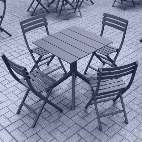 PARIS DARK GREY 70X70X74εκ. ΤΡΑΠΕΖΙ ΠΟΛ/ΝΙΟΥ