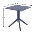 PARIS DARK GREY 70X70X74εκ. ΤΡΑΠΕΖΙ ΠΟΛ/ΝΙΟΥ