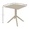 PARIS TAUPE 70X70X74εκ. ΤΡΑΠΕΖΙ ΠΟΛ/ΝΙΟΥ