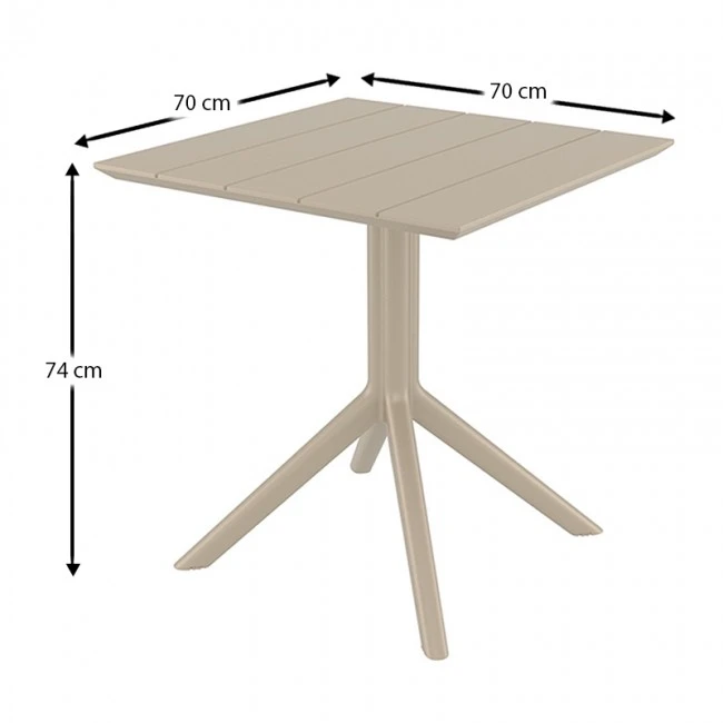 PARIS TAUPE 70X70X74εκ. ΤΡΑΠΕΖΙ ΠΟΛ/ΝΙΟΥ