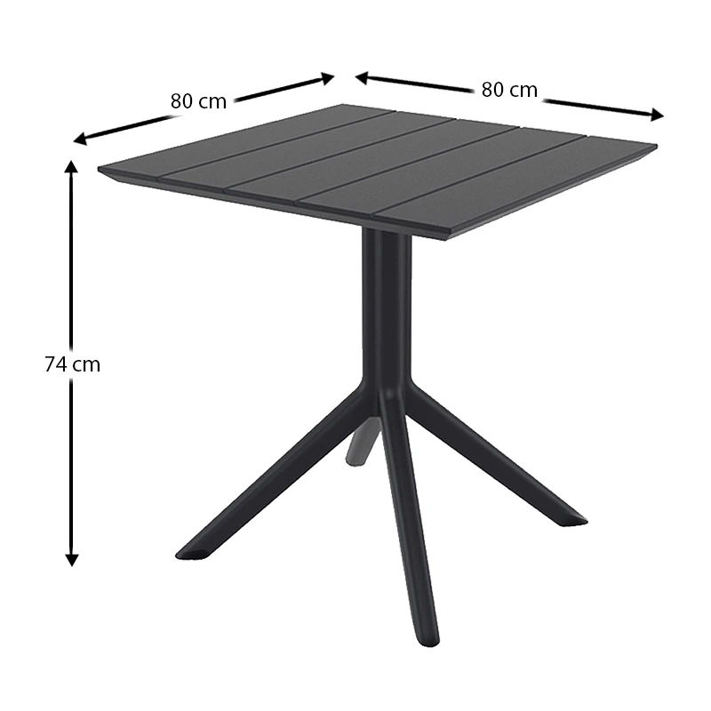 PARIS BLACK 80X80X74εκ. ΤΡΑΠΕΖΙ ΠΟΛ/ΝΙΟΥ