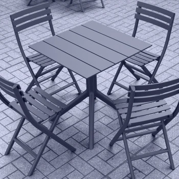 PARIS DARK GREY 80X80X74εκ. ΤΡΑΠΕΖΙ ΠΟΛ/ΝΙΟΥ