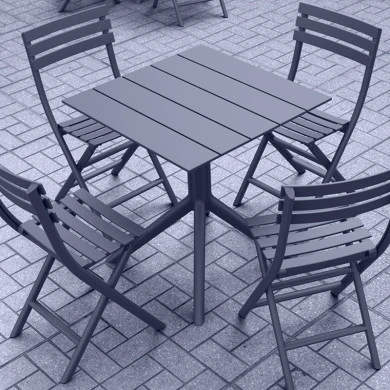 PARIS DARK GREY 80X80X74εκ. ΤΡΑΠΕΖΙ ΠΟΛ/ΝΙΟΥ