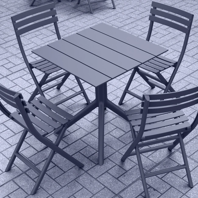 PARIS DARK GREY 80X80X74εκ. ΤΡΑΠΕΖΙ ΠΟΛ/ΝΙΟΥ