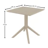 PARIS TAUPE 80X80X74εκ. ΤΡΑΠΕΖΙ ΠΟΛ/ΝΙΟΥ