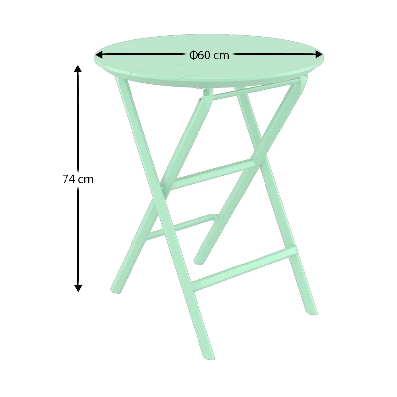 HELEN OPALINE GREEN Φ60X74εκ. ΤΡΑΠΕΖΙ ΠΤΥΣ/ΝΟ ΠΟΛ/ΝΙΟΥ