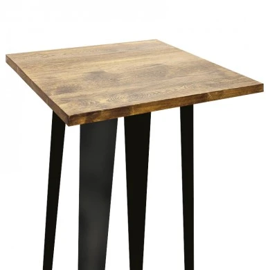 TEXAS ΜΠΑΡ ΜΑΥΡΟ ΜΑΤ ΤΡΑΠ. 60Χ60Χ103εκ.WOOD TOP