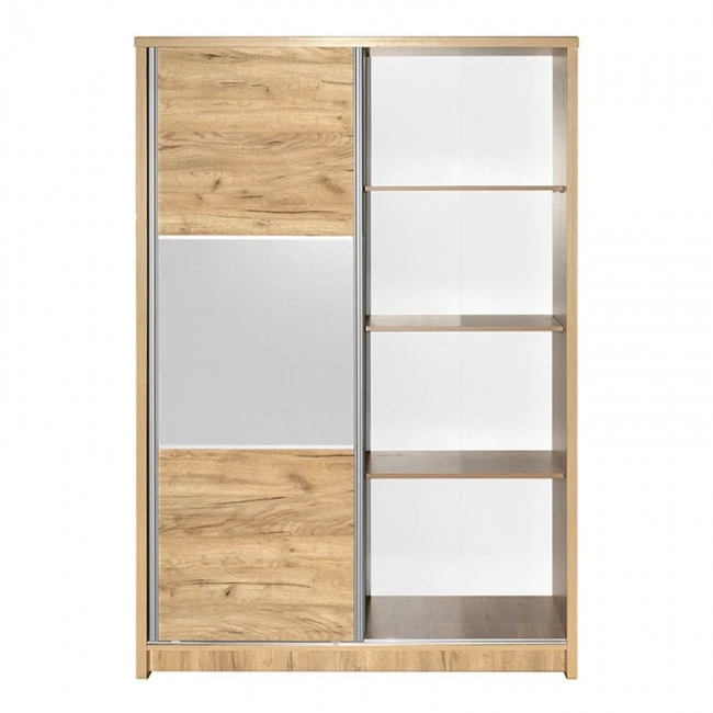 Wardrobe with 2 sliding doors Griffin pakoworld in natural colour 121x56.5x180.5cm