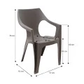Dante polypropylene armchair in cappuccino color 57x55x79cm.