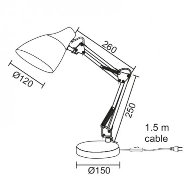 Metal desk lamp E27 in turquoise color Ø15x50cm.