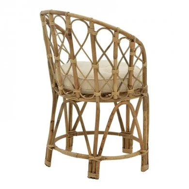 Rostan Inart natural rattan armchair with cushion 51x50x80cm