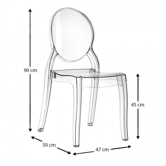 Καρέκλα σε χρώμα διάφανο ELIZABETH SIESTA