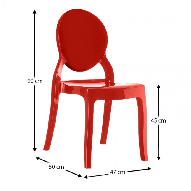 Καρέκλα σε χρώμα κόκκινο γυαλιστερό ELIZABETH SIESTA