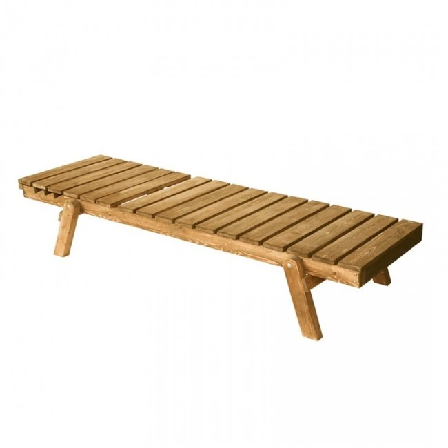 Ξαπλώστρα Maris με ξύλινο σκελετό σε χρώμα καρυδί 72x200x35εκ