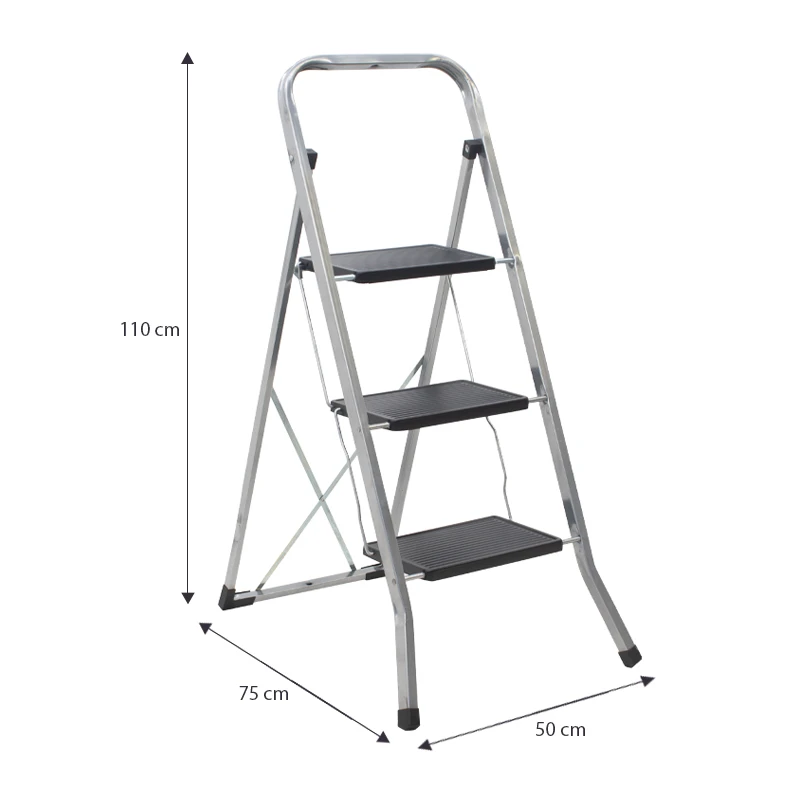 Step stool metal 3 steps 70cm.