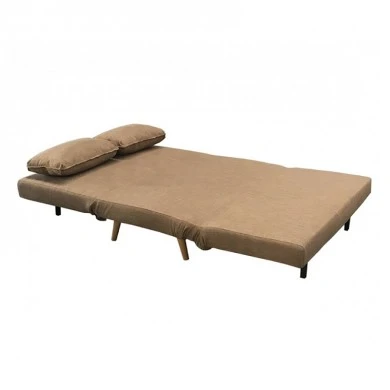 Καναπές - κρεβάτι Sara 2θέσιος με επένδυση από ύφασμα σε χρώμα καφέ 120x89x88εκ