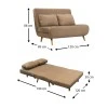 Καναπές - κρεβάτι Sara 2θέσιος με επένδυση από ύφασμα σε χρώμα καφέ 120x89x88εκ