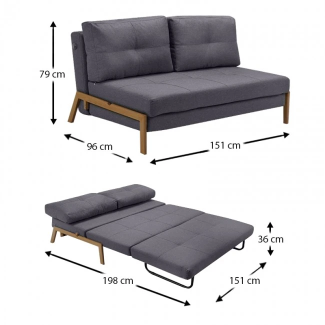 SARA Q GREY ΥΦΑΣΜΑ ΚΑΝΑΠΕΣ/ΚΡΕΒΑΤΙ 151Χ96εκ.