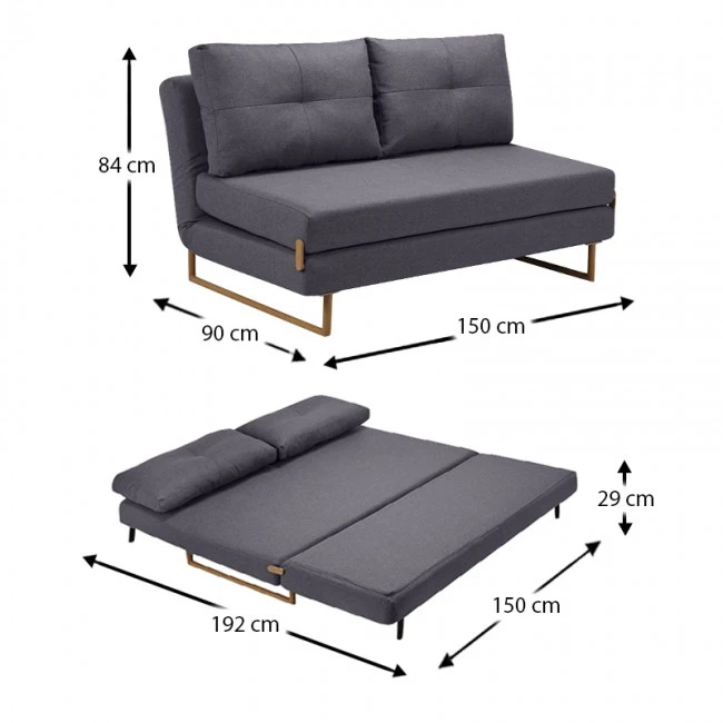 SARA S GREY ΥΦΑΣΜΑ ΚΑΝΑΠΕΣ/ΚΡΕΒΑΤΙ 150Χ90εκ.